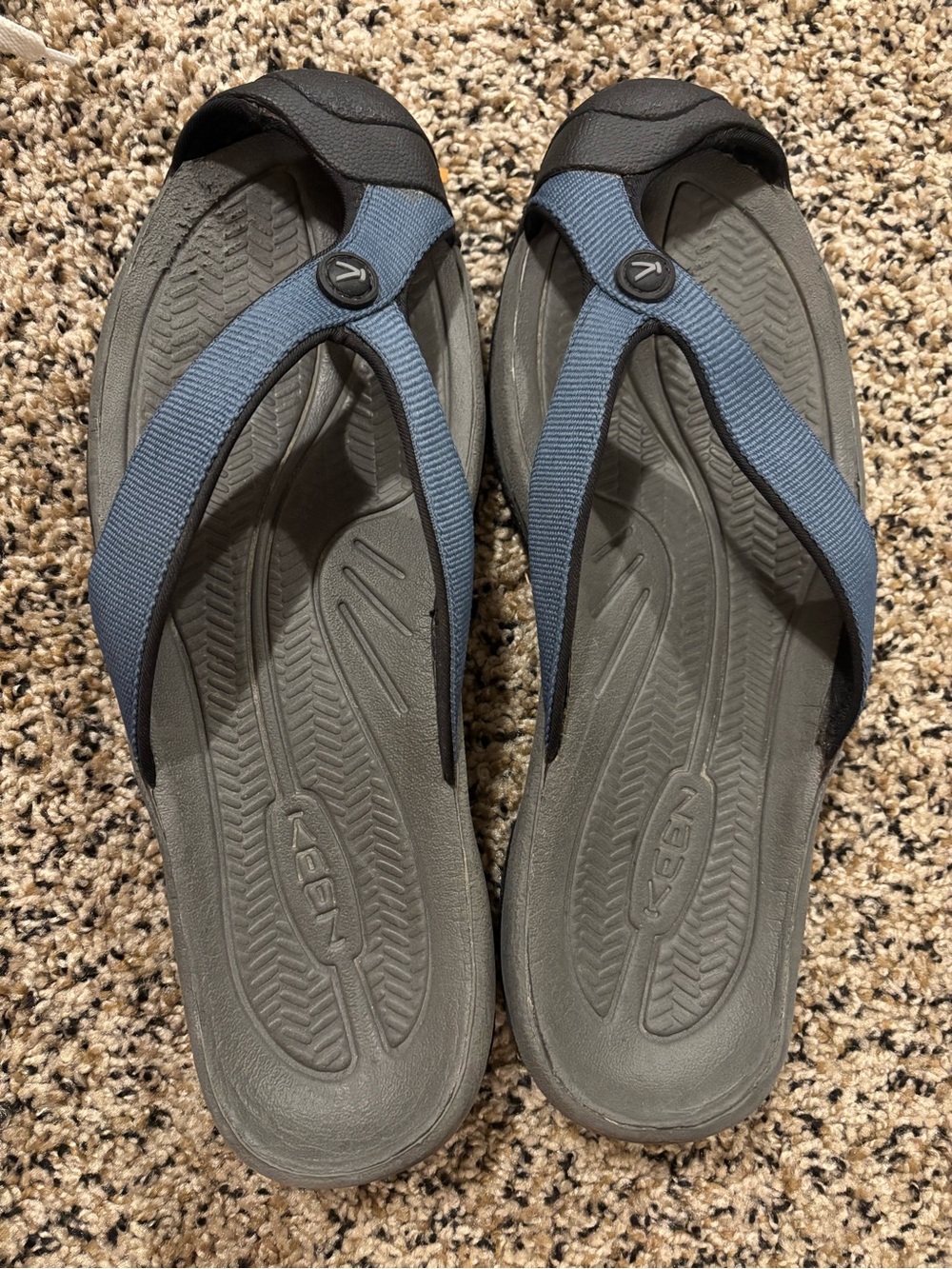 Keen Navy and Gray Webbing Flip Sandals